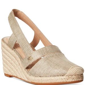 Lauren Ralph Lauren Wedge Sandals, color gold. 75